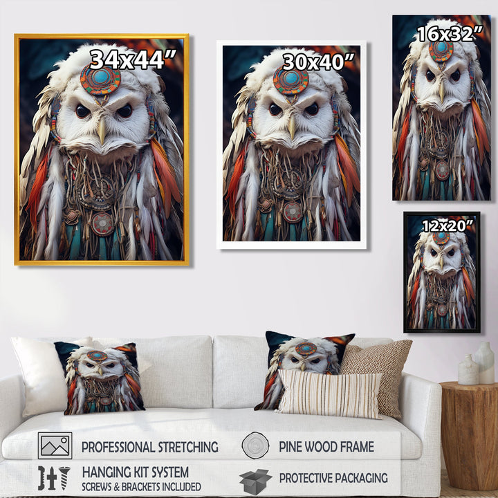 Shamanic White Owl Wisdom - White Owl Wall Art
