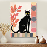 Retro Portrait Of A Gracious Black Cat - Cat Canvas Wall Art