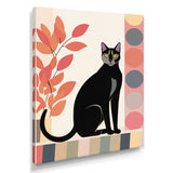 Retro Portrait Of A Gracious Black Cat - Cat Canvas Wall Art