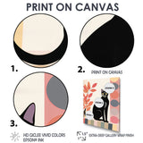 Retro Portrait Of A Gracious Black Cat - Cat Canvas Wall Art