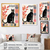 Retro Portrait Of A Gracious Black Cat - Cat Canvas Wall Art