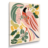 Pink Peacock Graphic Illustration - Peacock Canvas Wall Art