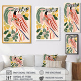 Pink Peacock Graphic Illustration - Peacock Canvas Wall Art