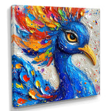 Painting Of Beautiful Blue Peacock - Peacock Wall Decor