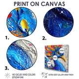 Painting Of Beautiful Blue Peacock - Peacock Wall Decor