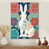 Follow The White Rabbit Retro Illustration - Rabbit Wall Art Prints