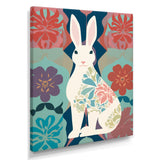 Follow The White Rabbit Retro Illustration - Rabbit Wall Art Prints