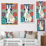 Follow The White Rabbit Retro Illustration - Rabbit Wall Art Prints