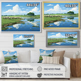 Herd Of Sheep Grazing By The River - Sheep Living Room Wall Art
