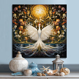 Celestial Grace Of The White Swan - Swans Canvas Wall Art