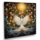 Celestial Grace Of The White Swan - Swans Canvas Wall Art