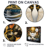 Celestial Grace Of The White Swan - Swans Canvas Wall Art
