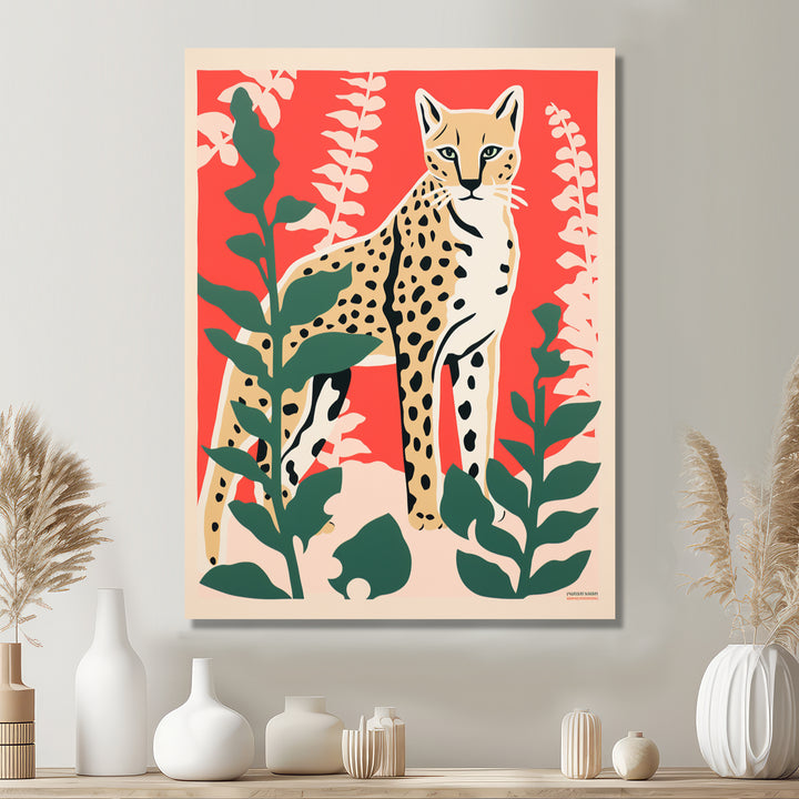 Tiger Lurking In The Forest Retro Illustration - Tiger Wall Art Prints