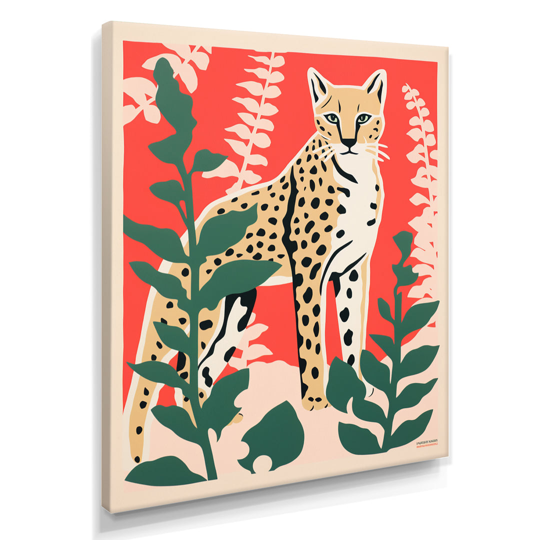 Tiger Lurking In The Forest Retro Illustration - Tiger Wall Art Prints