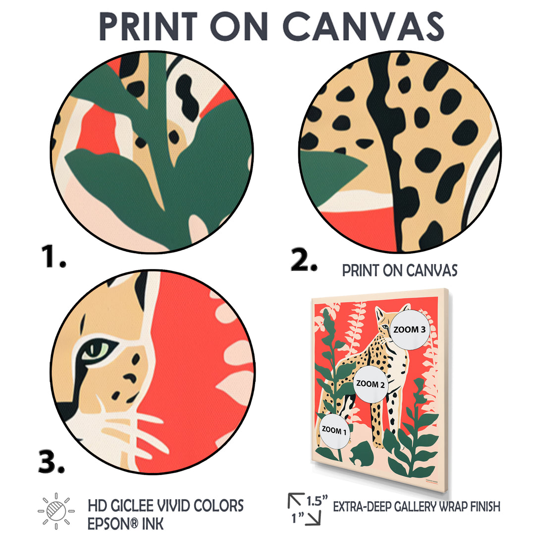 Tiger Lurking In The Forest Retro Illustration - Tiger Wall Art Prints