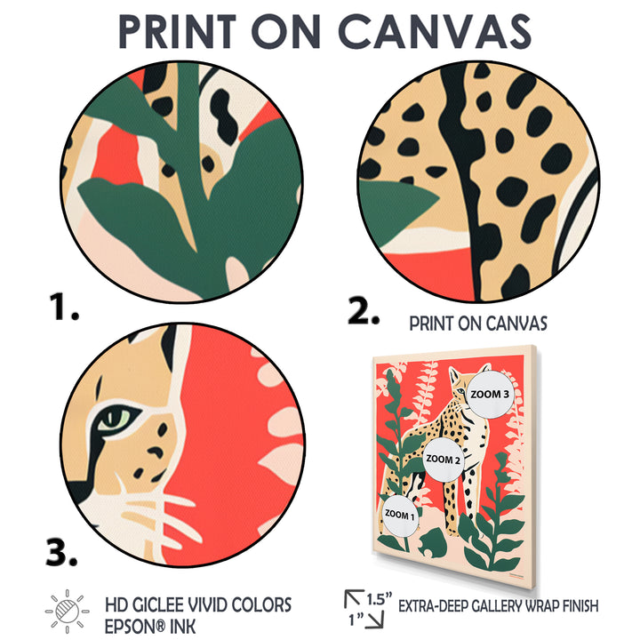 Tiger Lurking In The Forest Retro Illustration - Tiger Wall Art Prints