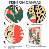 Tiger Lurking In The Forest Retro Illustration - Tiger Wall Art Prints