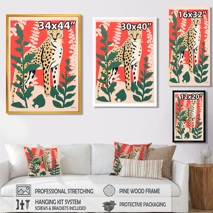 Tiger Lurking In The Forest Retro Illustration - Tiger Wall Art Prints