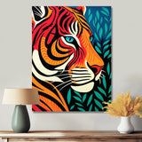 Glorious Portrait Of Tiger In The Woods Retro Abstract - Brown Tiger Wall Art