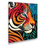 Glorious Portrait Of Tiger In The Woods Retro Abstract - Brown Tiger Wall Art