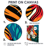 Glorious Portrait Of Tiger In The Woods Retro Abstract - Brown Tiger Wall Art