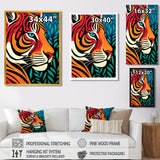 Glorious Portrait Of Tiger In The Woods Retro Abstract - Brown Tiger Wall Art