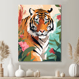 Orange Tiger Portrait In Tropical Jungle - Tiger Home Decor Art