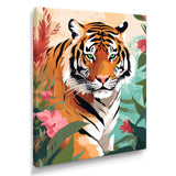 Orange Tiger Portrait In Tropical Jungle - Tiger Home Decor Art