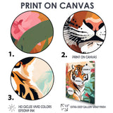 Orange Tiger Portrait In Tropical Jungle - Tiger Home Decor Art