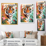 Orange Tiger Portrait In Tropical Jungle - Tiger Home Decor Art