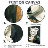 Stylish White Wolf In Green Suit - White Wolf Wall Art