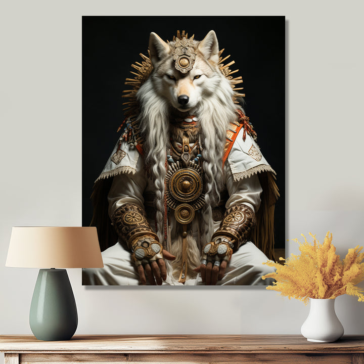White Wolf Shaman Tribal Wisdom - White Wolf Wall Art
