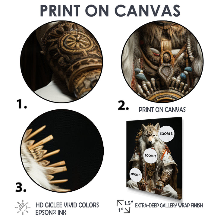 White Wolf Shaman Tribal Wisdom - White Wolf Wall Art