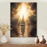Sailboat Tranquility God Rays After The Storm - Boat Canvas Wall Art