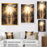 Sailboat Tranquility God Rays After The Storm - Boat Canvas Wall Art