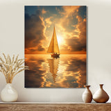 Majestic Ocean Sailboat Sunset After The Storm I - Boat Canvas Wall Art