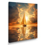 Majestic Ocean Sailboat Sunset After The Storm I - Boat Canvas Wall Art