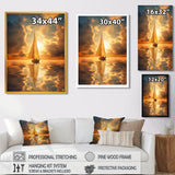 Majestic Ocean Sailboat Sunset After The Storm I - Boat Canvas Wall Art