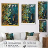 Dinghy Floating Of Autumn Lake - Boat Canvas Wall Art