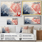 Red And Blue Deep Ocean Coral Retro Illustration - Coral Wall Art Prints