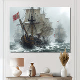 Maritime Sailboat Expedition Conquering The Unknown - Boat Canvas Wall Art