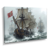 Maritime Sailboat Expedition Conquering The Unknown - Boat Canvas Wall Art