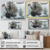 Maritime Sailboat Expedition Conquering The Unknown - Boat Canvas Wall Art
