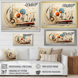 Mid Century Red Car Geometrics - Car Vintage Canvas Wall Art