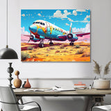 Blue Sky Nostalgia Floral Mourning - Plane Canvas Wall Art