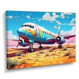 Blue Sky Nostalgia Floral Mourning - Plane Canvas Wall Art