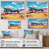 Blue Sky Nostalgia Floral Mourning - Plane Canvas Wall Art