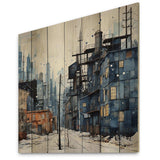 Warehouses Industrial Dots - Wood Wall Art