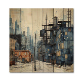 Warehouses Industrial Dots - Wood Wall Art