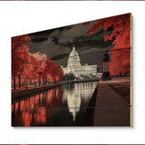 Monochrome Of Washington Dc City - Wood Wall Art